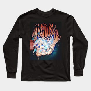 Skull Girl (red/blue skull) Long Sleeve T-Shirt